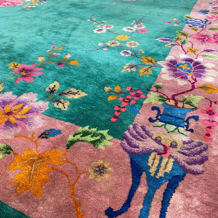 Antique Chinese Art Deco Rug For Sale at 1stDibs