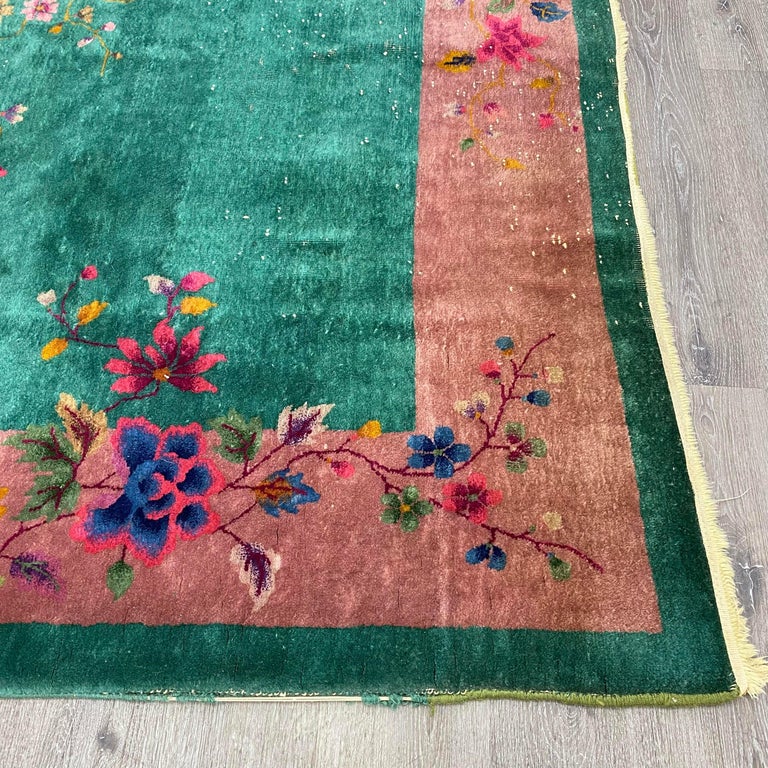 Antique Chinese Art Deco Rug For Sale at 1stDibs
