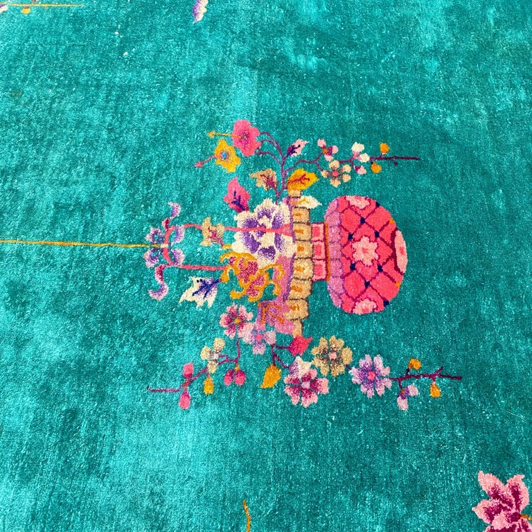 Antique Chinese Art Deco Rug For Sale at 1stDibs