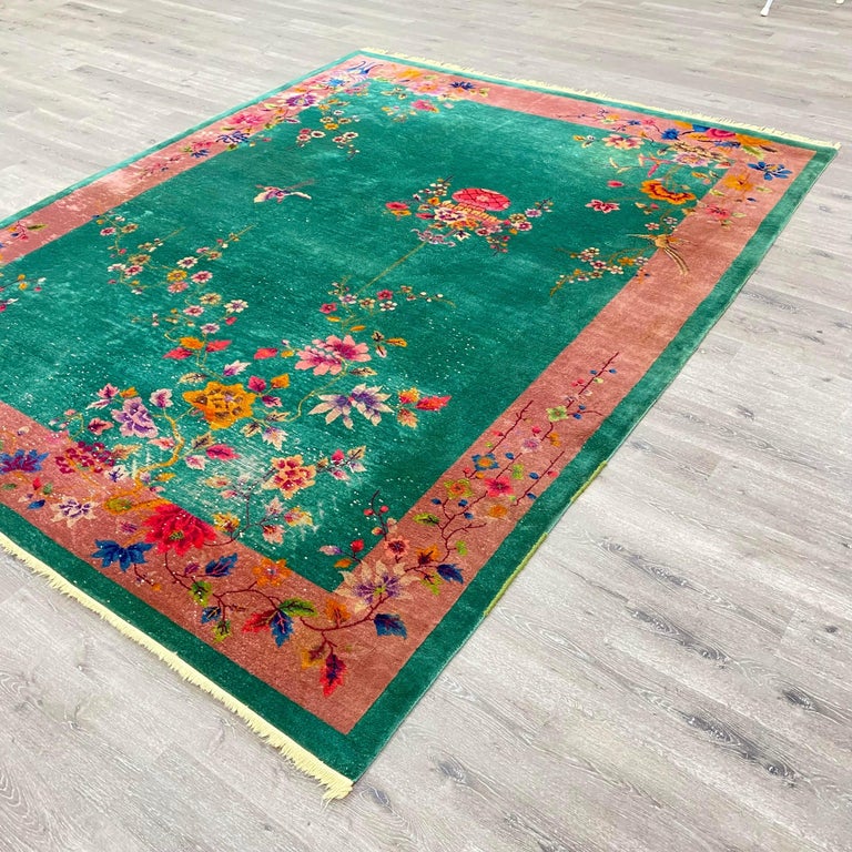 Antique Chinese Art Deco Rug For Sale at 1stDibs
