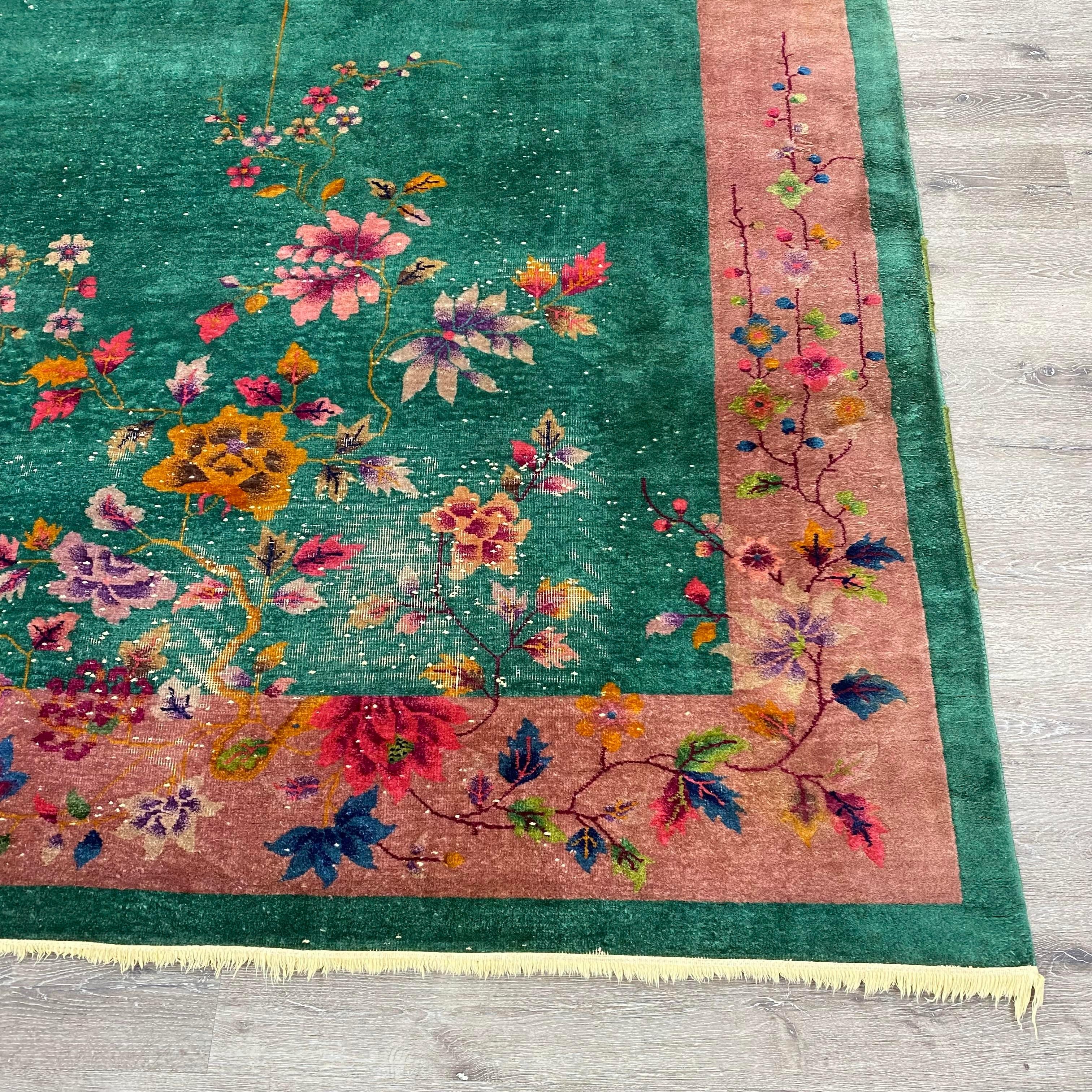 Antique Chinese Art Deco Rug For Sale 1