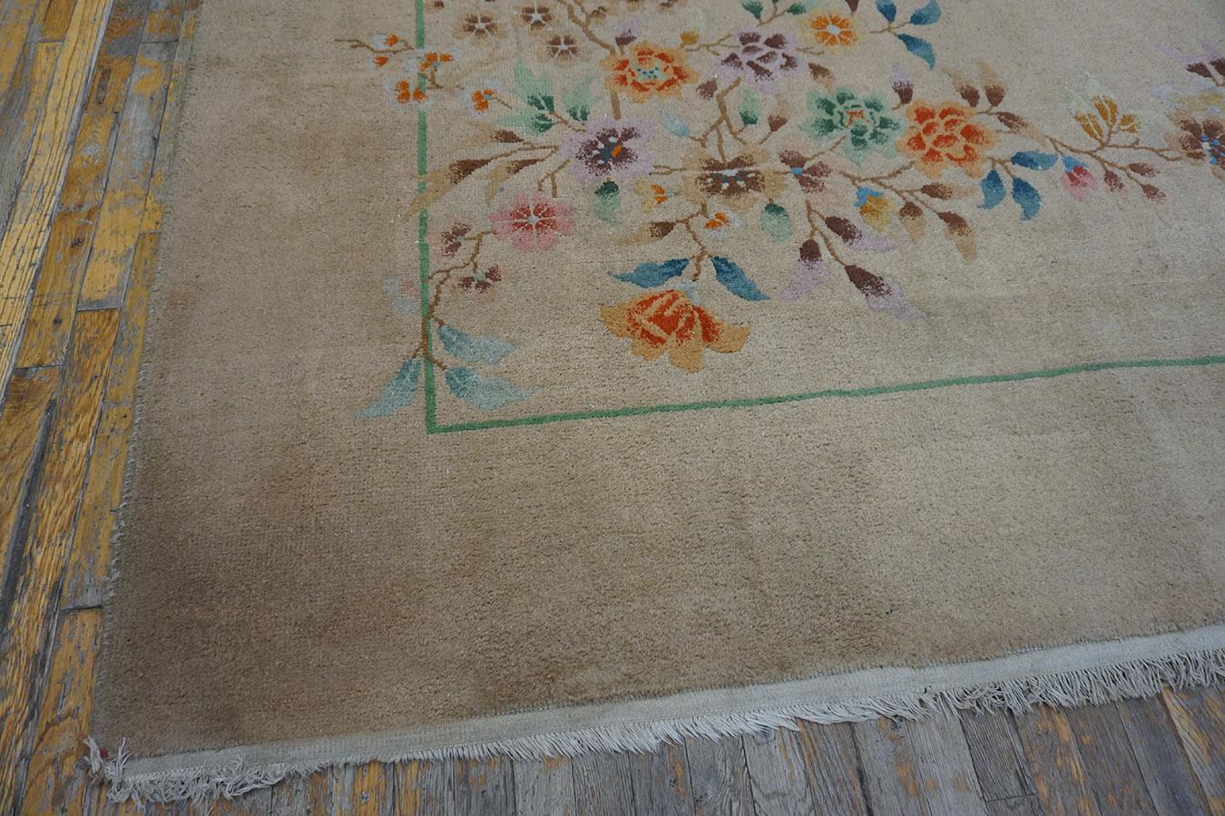 Hand-Knotted 1930s Chinese Art Deco Carpet ( 11' X 13' 9