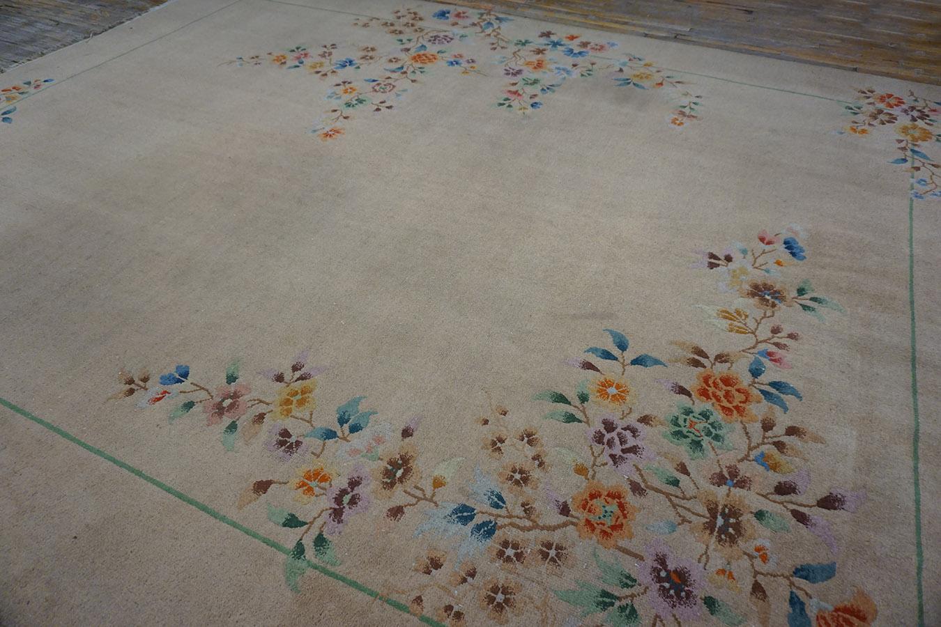 Wool 1930s Chinese Art Deco Carpet ( 11' X 13' 9