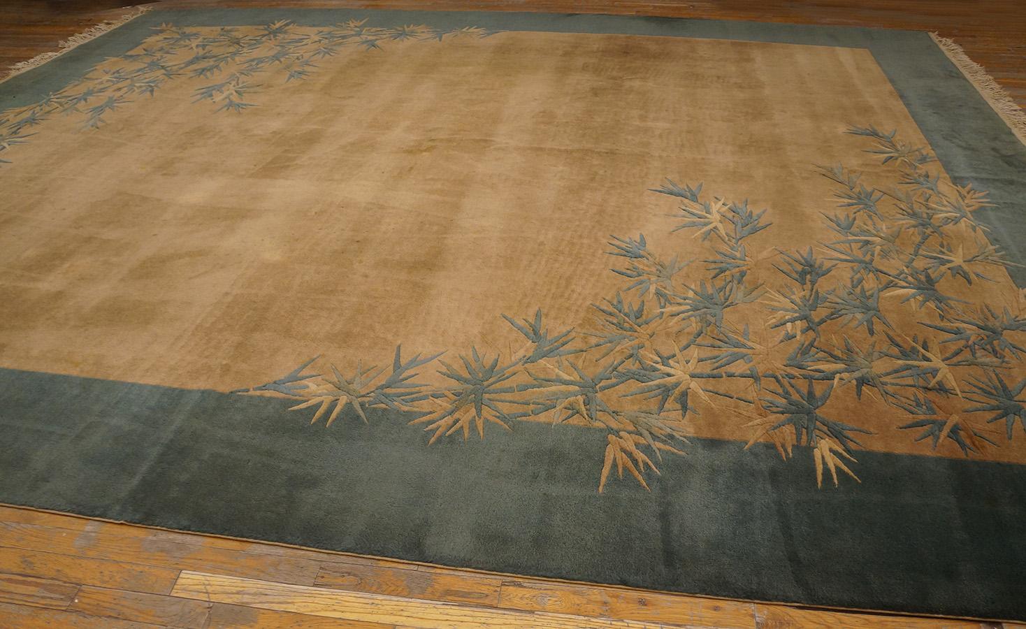 Wool 1920s Chinese Art Deco Carpet ( 11' 10'' x 14' 8'' - 360 x 447 cm ) For Sale