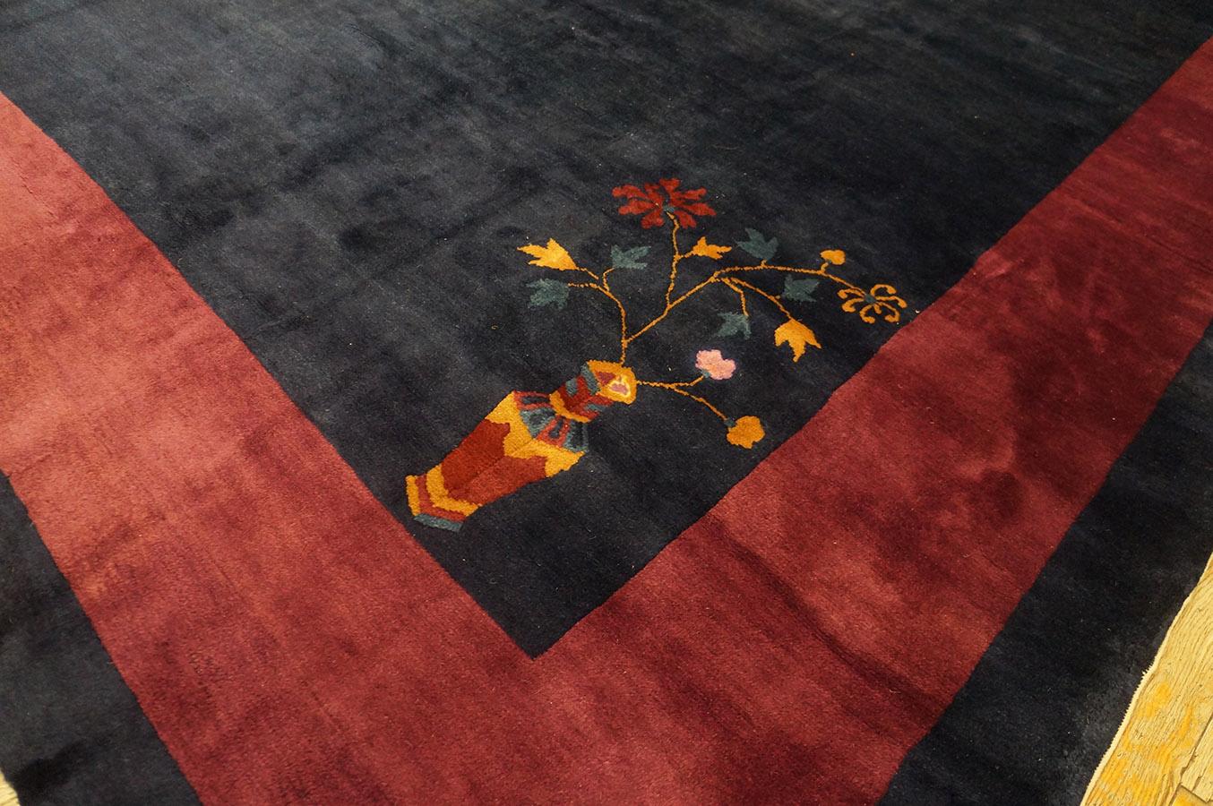 1920s Chinese Art Deco Carpet ( 11' 2''x 14' 2'' - 340 x 432 cm ) For Sale 7