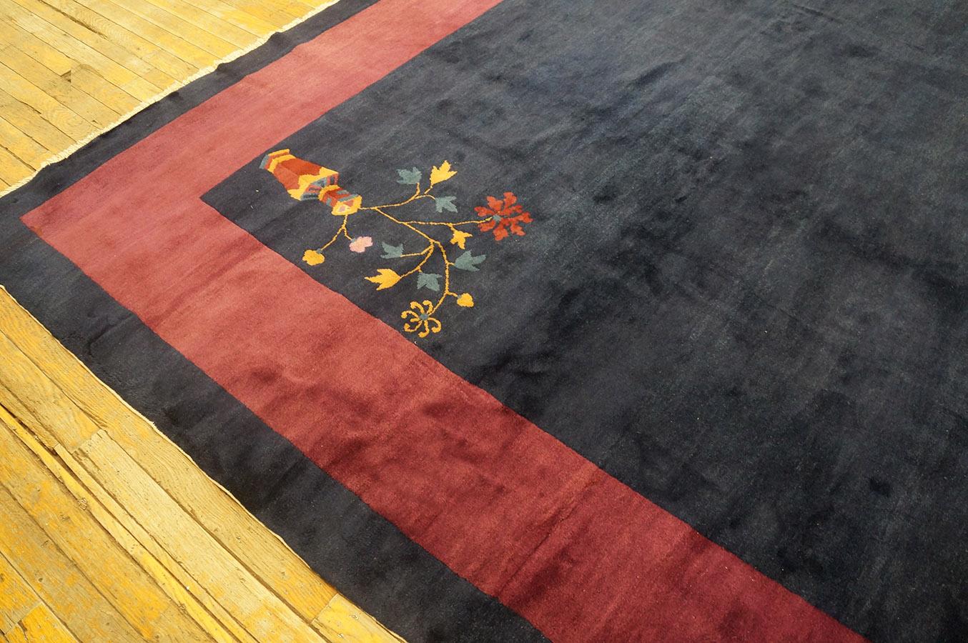 1920s Chinese Art Deco Carpet ( 11' 2''x 14' 2'' - 340 x 432 cm ) For Sale 4