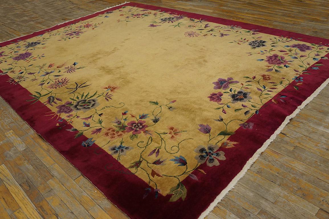 Hand-Knotted Antique Chinese Art Deco Rug 9' 0