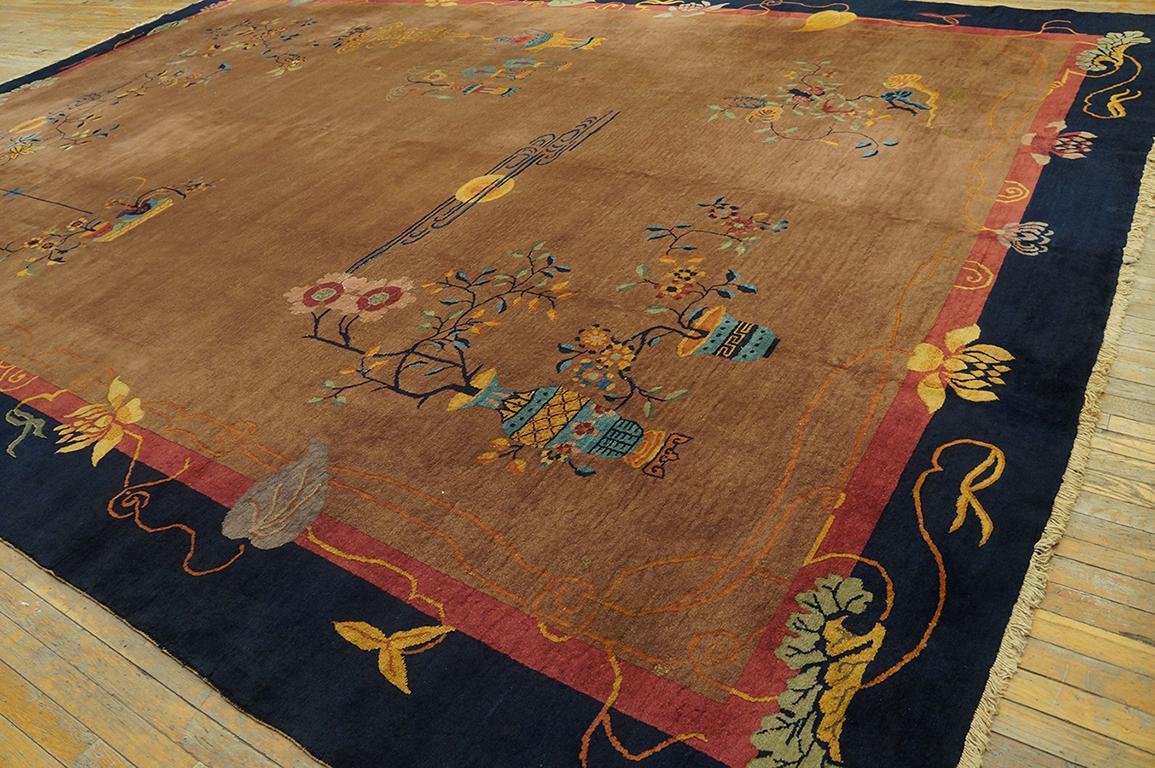 Hand-Knotted Antique Chinese Art Deco Rug 11' 10
