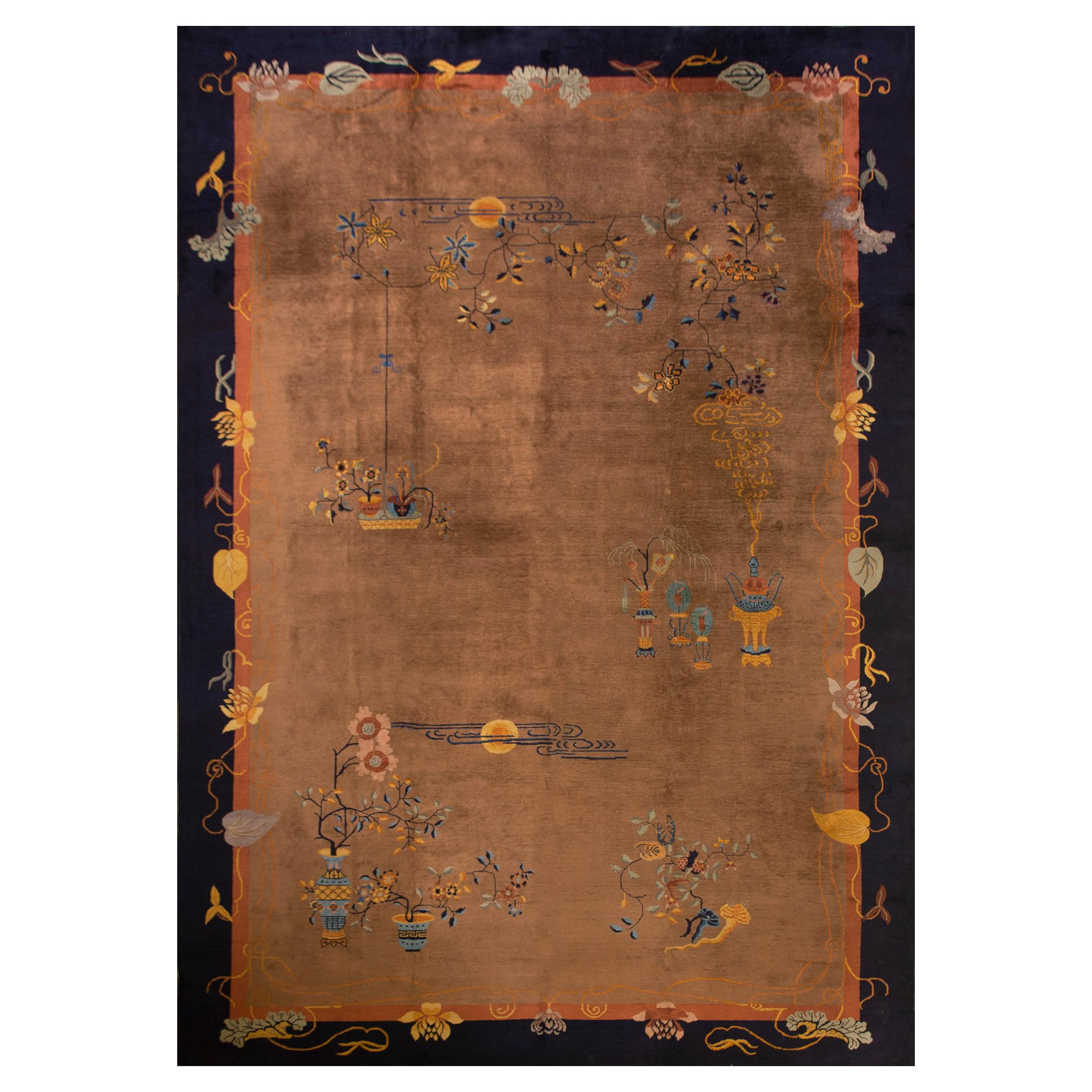 Antique Chinese Art Deco Rug 11' 10" x 17' 0"  For Sale