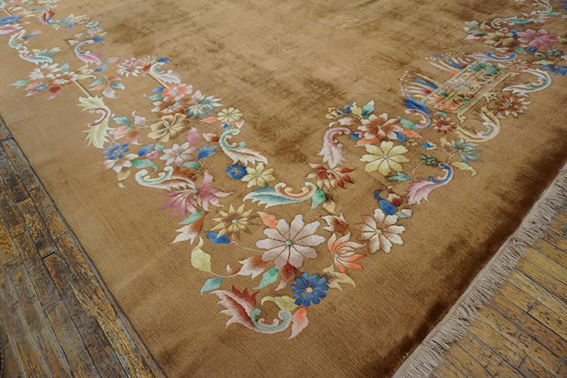 Wool 1930s Chinese Art Deco Carpet ( 11'10