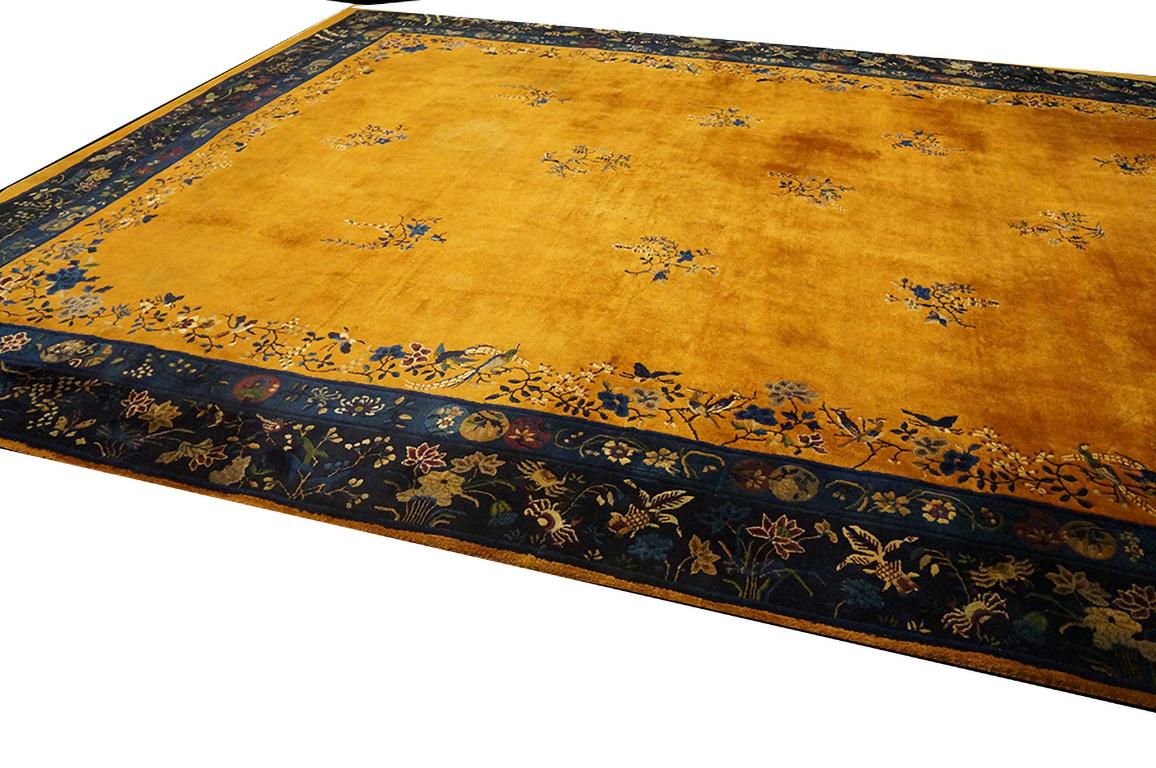 Hand-Knotted Antique Chinese Art Deco Rug 11' 8
