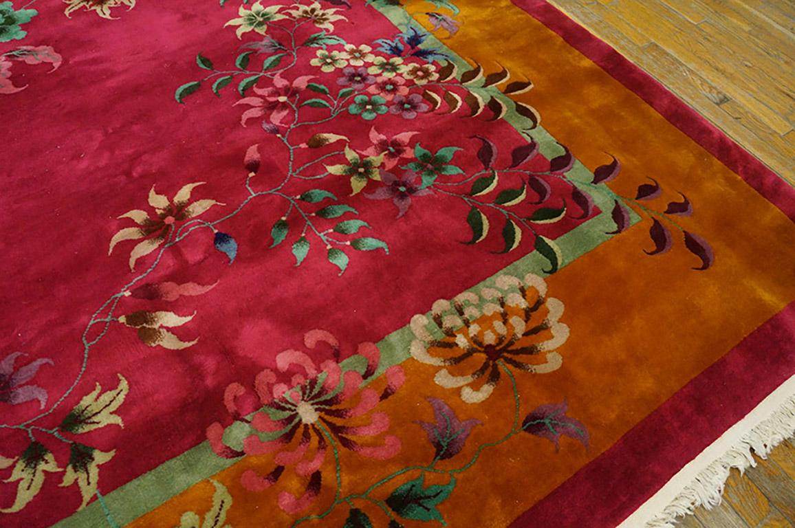 Laine Tapis art déco chinois des années 1920 ( 11'8