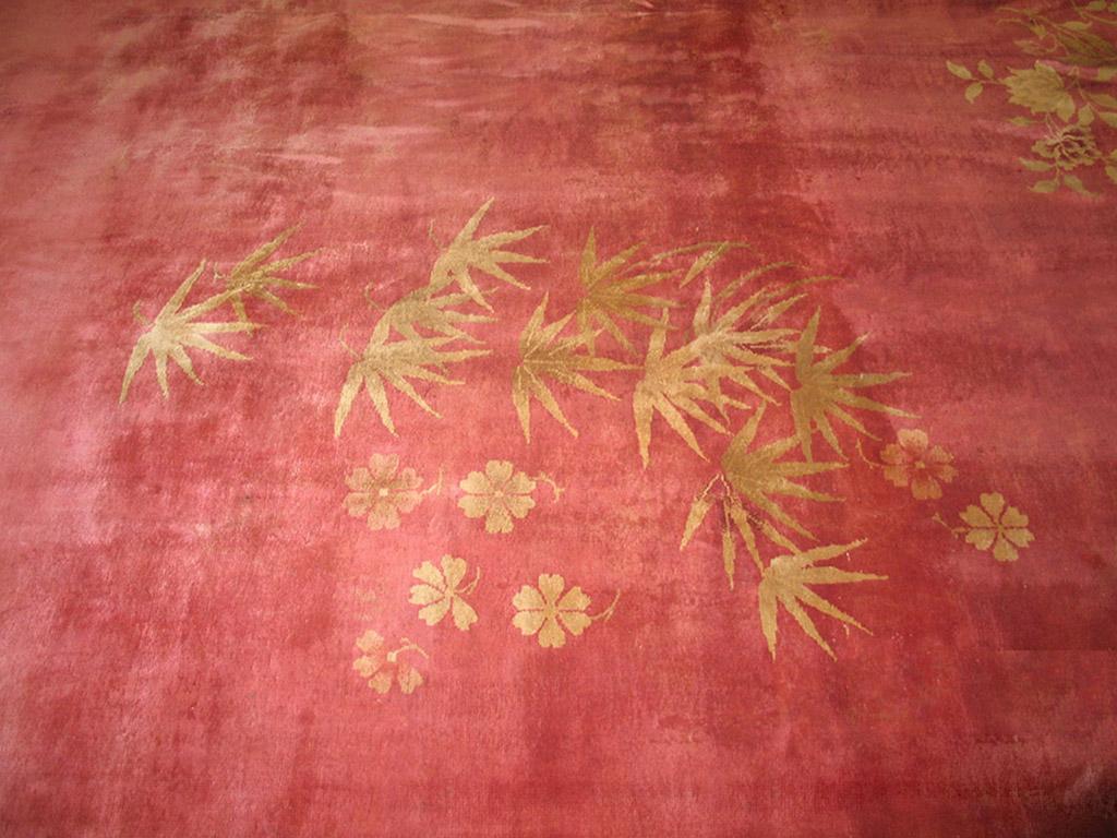 Wool Chinese Art Deco Carpet From 1930s ( 11'9