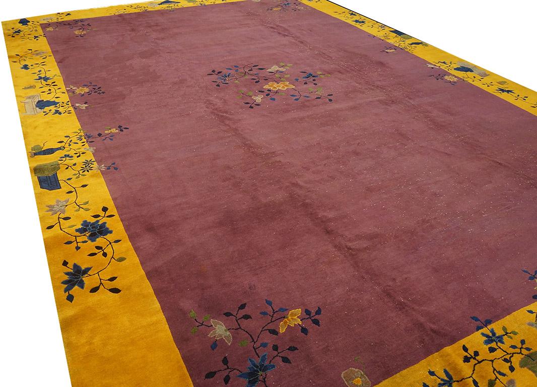 Hand-Knotted 1920s Chinese Art Deco Carpet ( 12' x 17'6'' - 365 x 535 ) For Sale