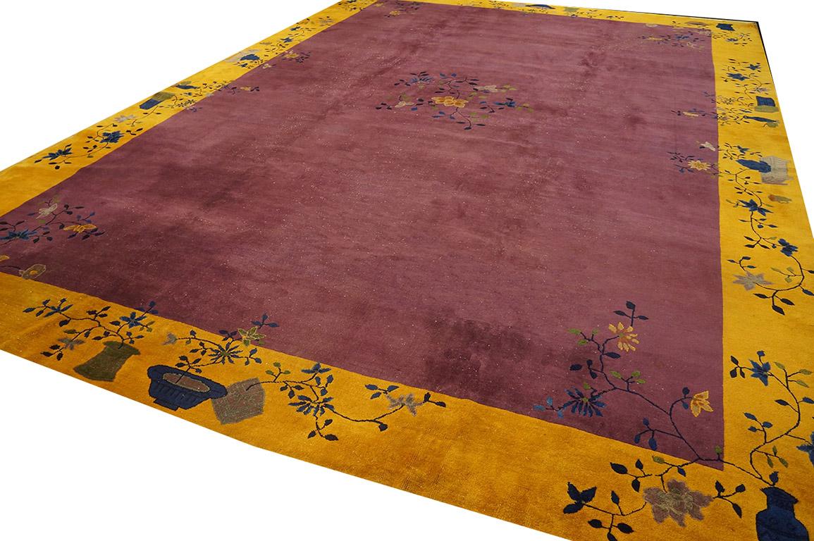 1920er Jahre Chinesischer Art Deco Teppich ( 12' x 17'6'' - 365 x 535 ) (Handgeknüpft) im Angebot
