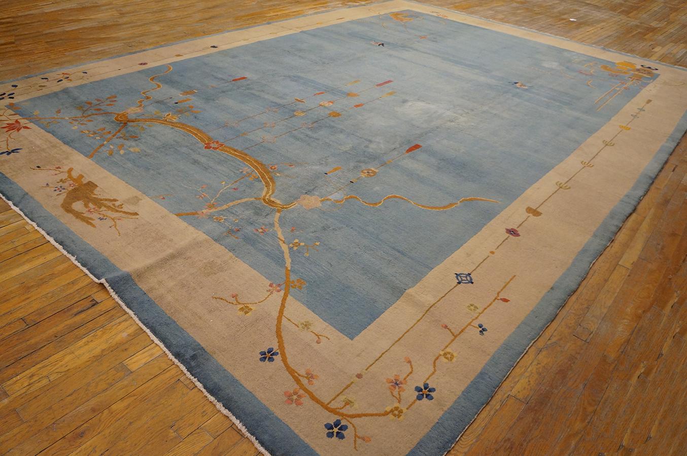 Hand-Knotted 1920s Chinese Art Deco Carpet ( 12' x 17' 6