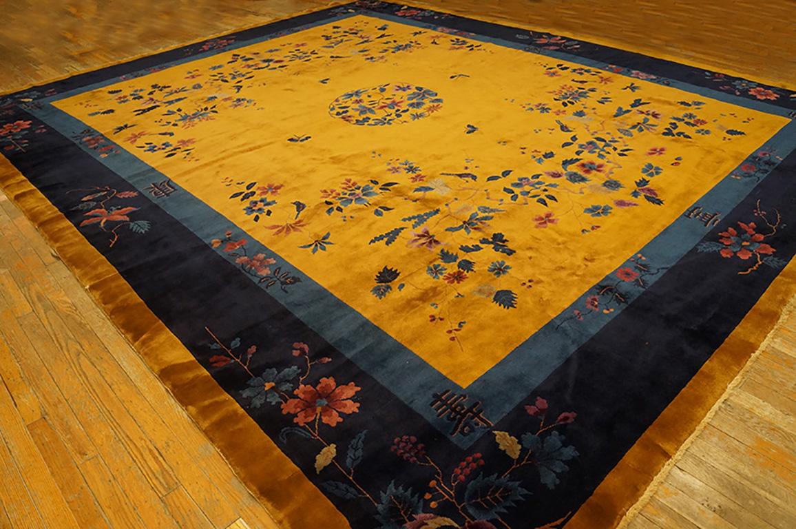 Wool Antique Chinese Art Deco Rug For Sale