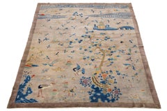 Antique Chinese Art Deco Rug 1920s - 100 Birds & Phoenix Pictorial Wool 10x14