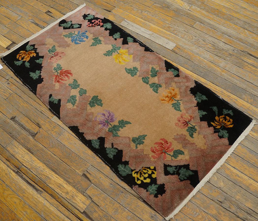 1920s Chinese Art Deco Carpet ( 2' x 3' 10'' - 60 x 115 cm ) For Sale 3