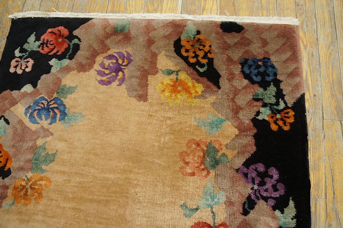 Hand-Knotted 1920s Chinese Art Deco Carpet ( 2' x 4'8'' - 92 x 142 cm ) For Sale