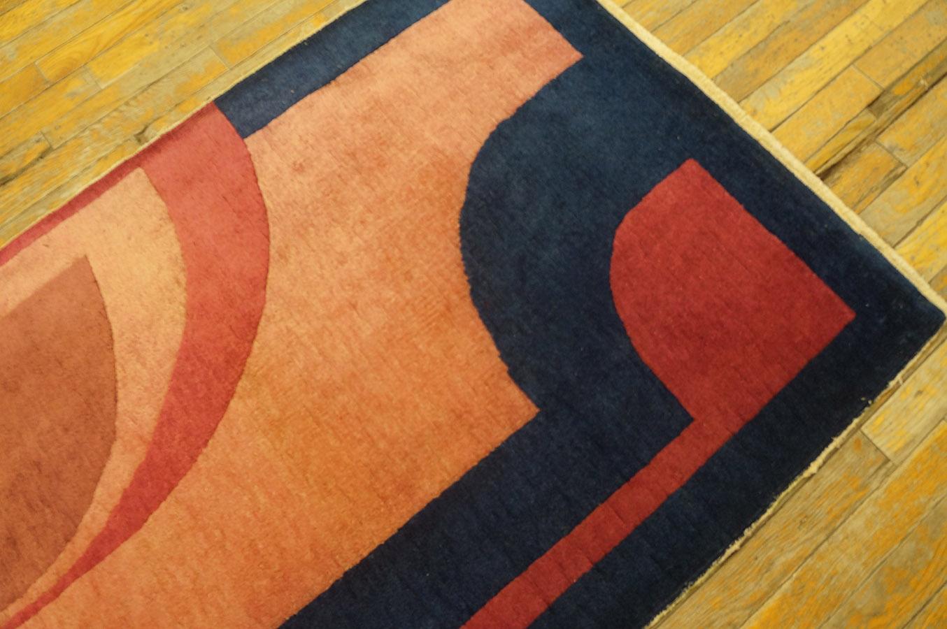 1920s Chinese Art Deco Carpet with Modernist Design (2'10'' x 5'9'' - 86 x 175) For Sale 1