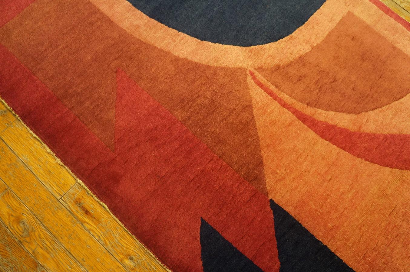 Alfombra china Art Déco de los años 20 con diseño modernista (2'10'' x 5'9'' - 86 x 175) Lana en venta
