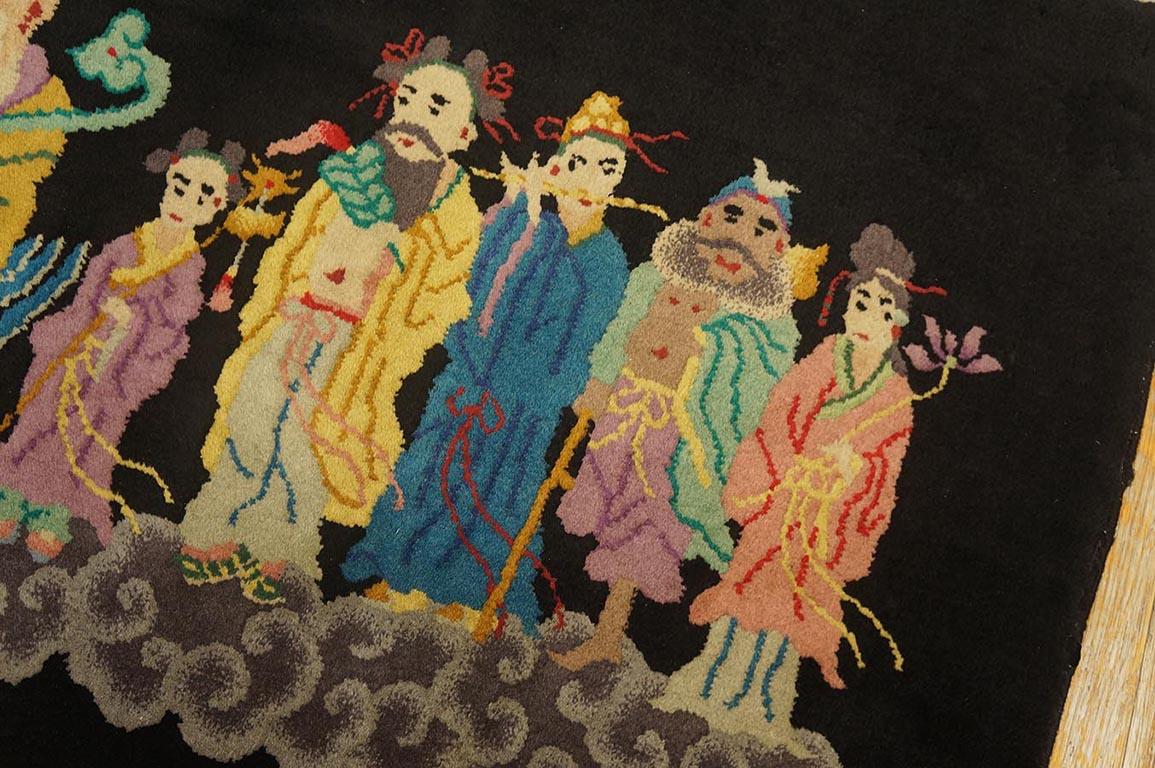 1920er Jahre Chinesisch Art Deco Teppich mit 10 Unsterblichen Muster ( 2'7