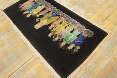 1920s Chinese Art Deco Rug with 10 Immortals Pattern ( 2'7" x 4'10" - 79 x 147 )
