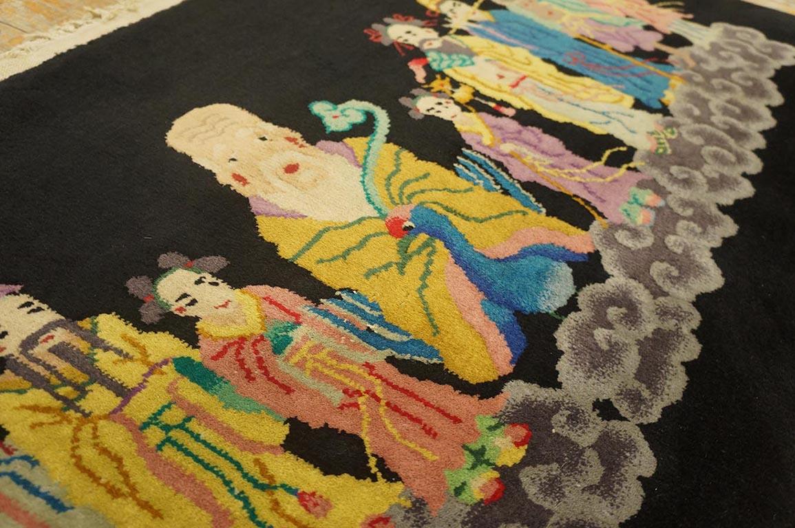 1920er Jahre Chinesisch Art Deco Teppich mit 10 Unsterblichen Muster ( 2'7