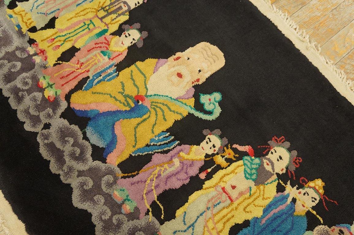 1920s Chinese Art Deco Rug with 10 Immortals Pattern ( 2'7