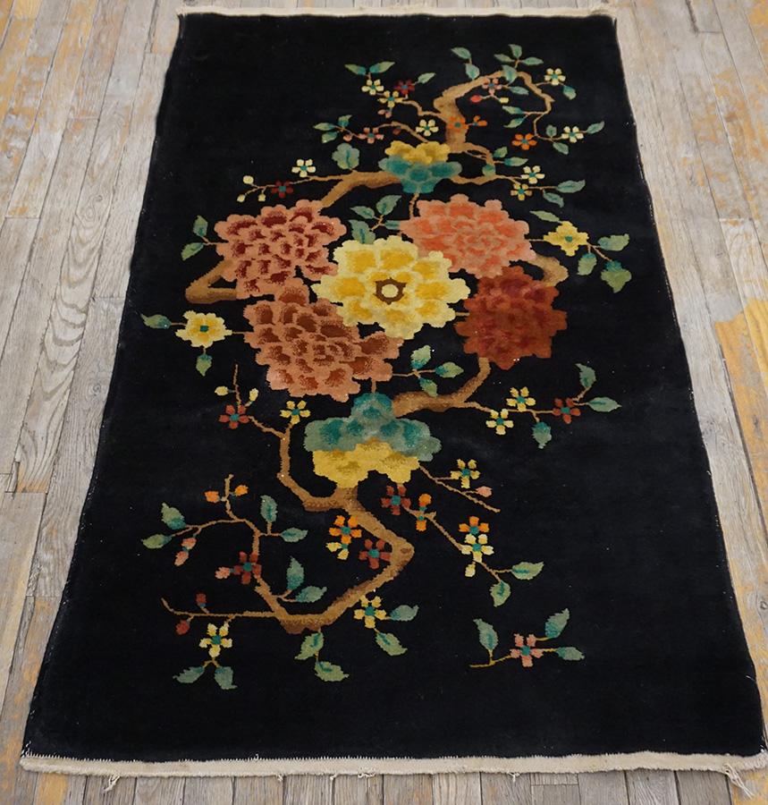 Hand-Knotted 1920s Chinese Art Deco Carpet ( 2'10