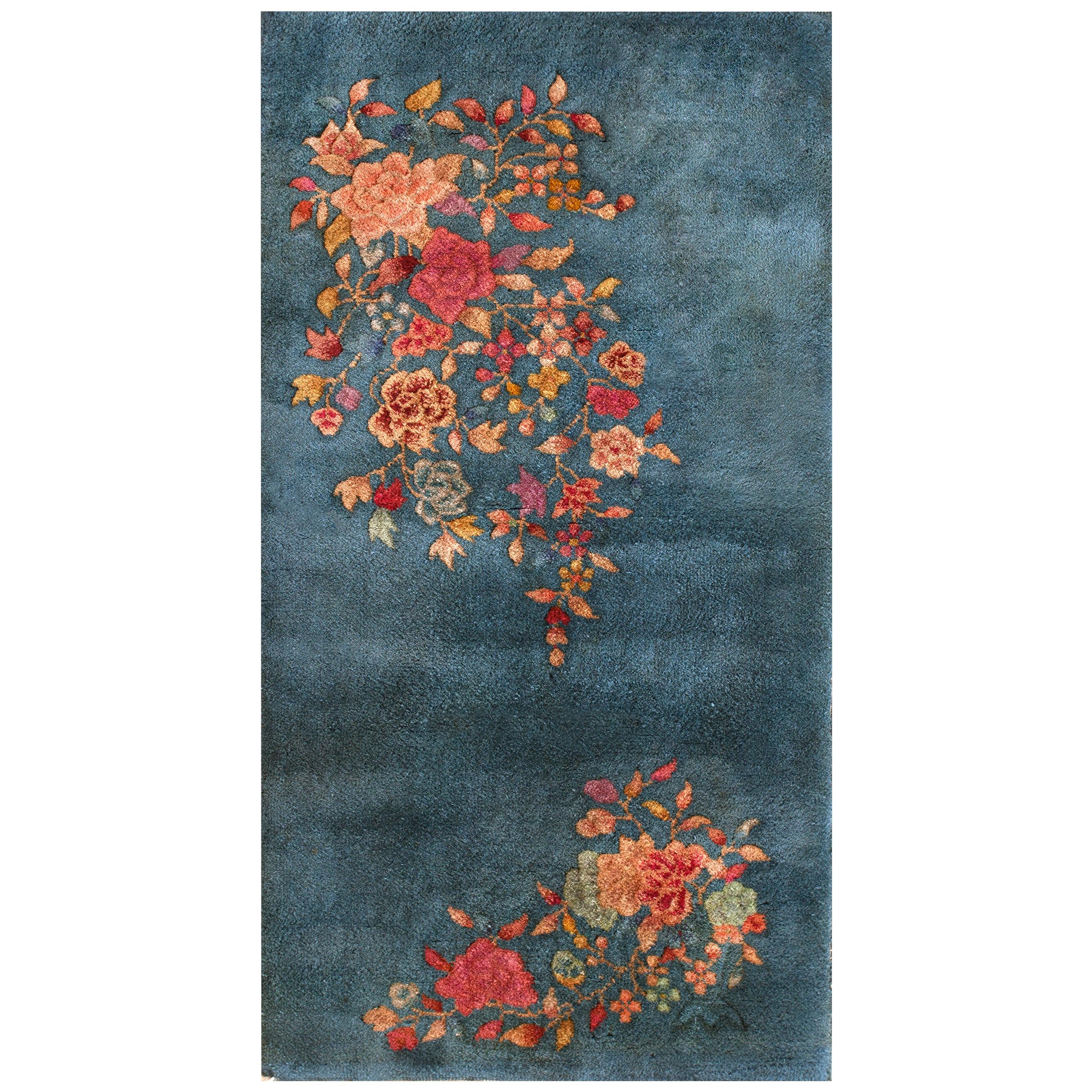 1920s Chinese Art Deco Carpet ( 2' 2" x 3' 10" - 66 x 116 cm ) For Sale