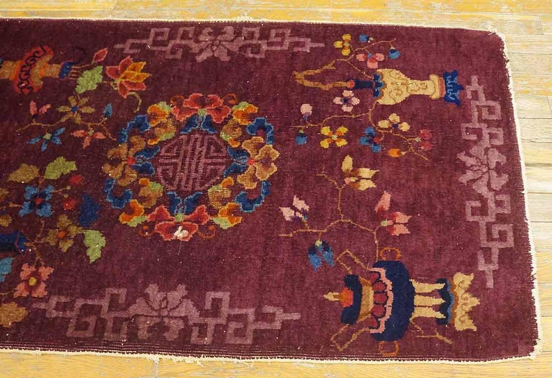 Early 20th Century 1920s Chinese Art Deco Rug ( 2'4