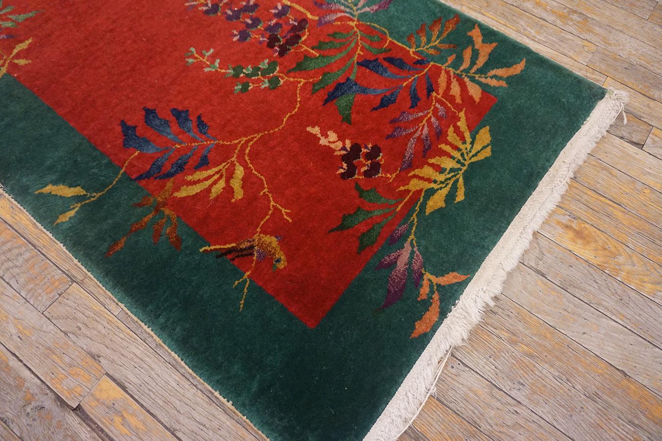 Early 20th Century 1920s Chinese Art Deco Rug ( 2'6