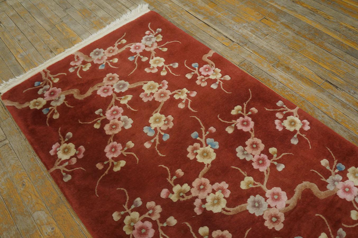 Hand-Knotted Antique Chinese Art Deco Rug 3' 0'' x 5' 0''  For Sale