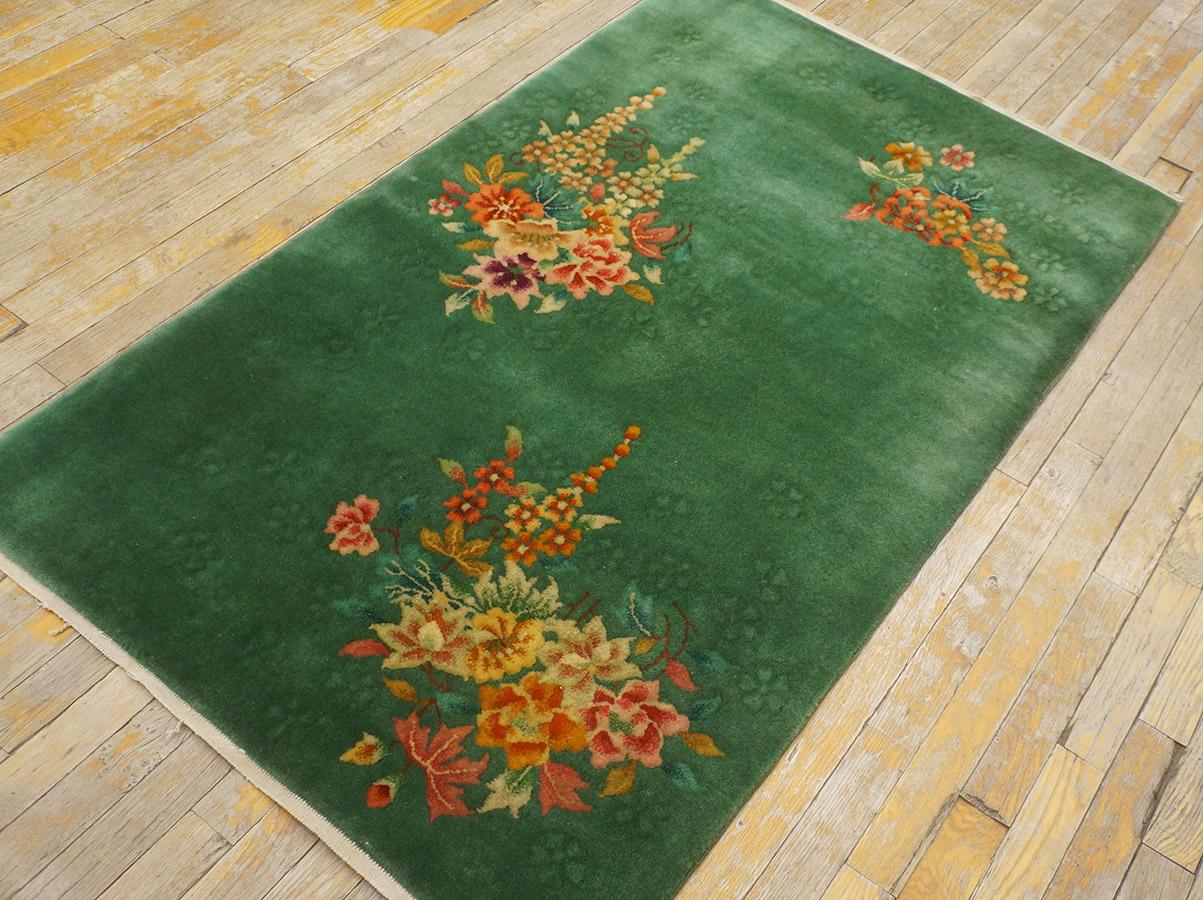Hand-Knotted 1930s Chinese Art Deco Carpet ( 3'  x 5' - 92 x 153 cm ) For Sale