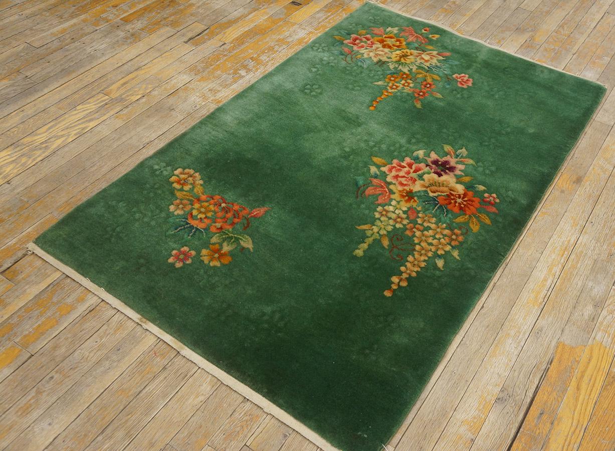 1930s Chinese Art Deco Carpet ( 3'  x 5' - 92 x 153 cm ) For Sale 3