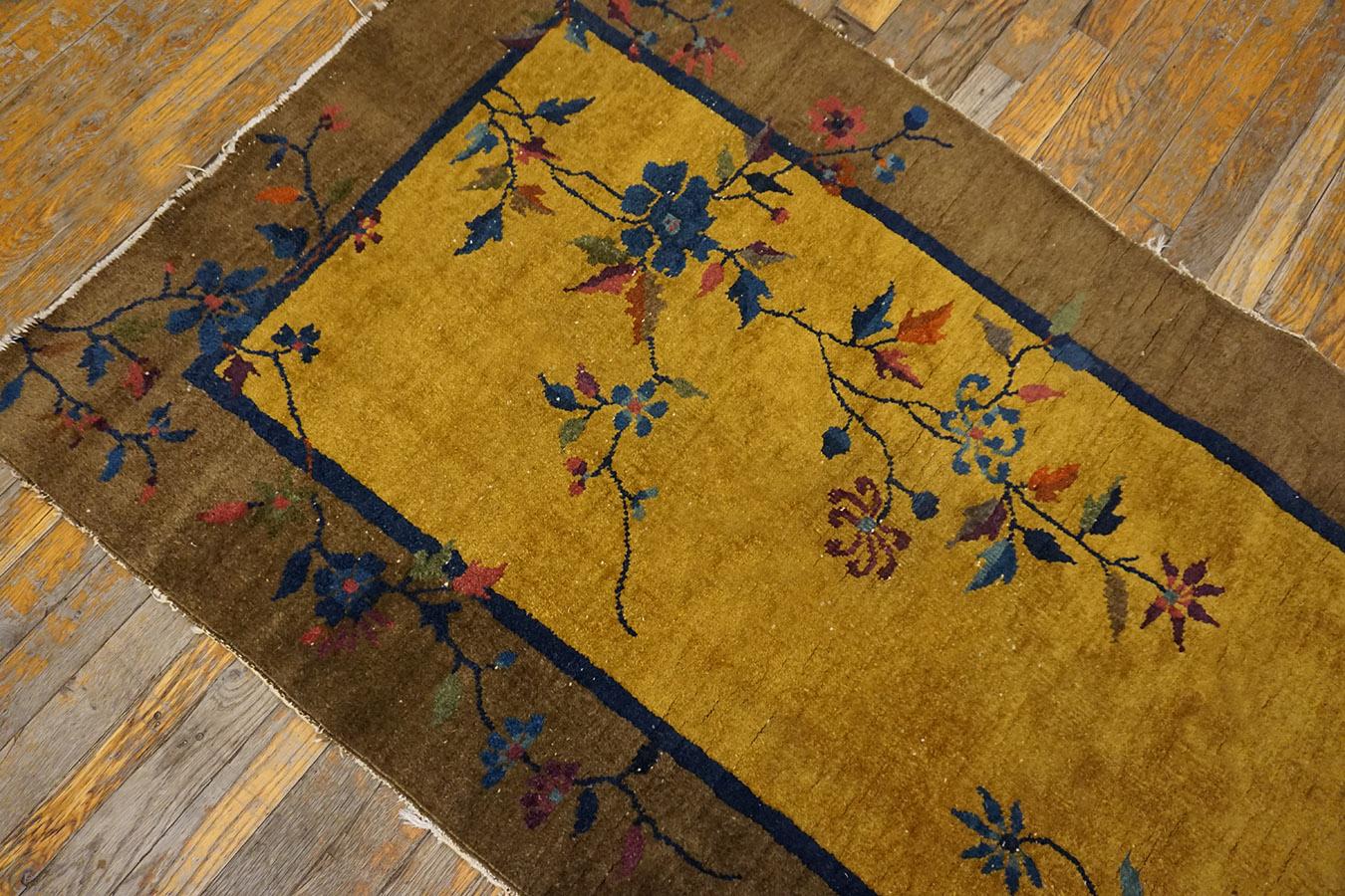 Alfombra Art Decó china de los años 20 ( 3'  x 5' 10'' - 92 x 178 cm ) en venta 3