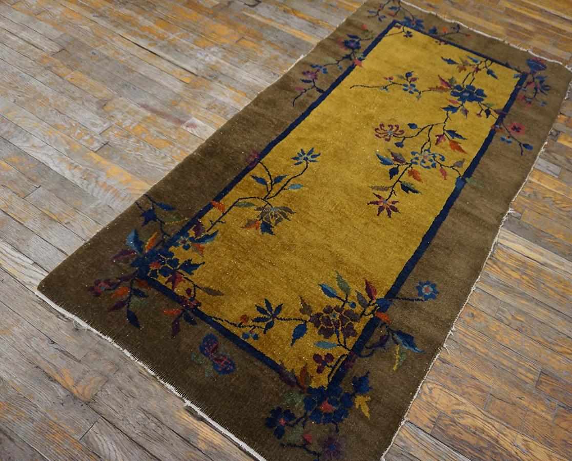 Alfombra Art Decó china de los años 20 ( 3'  x 5' 10'' - 92 x 178 cm ) Anudado a mano en venta