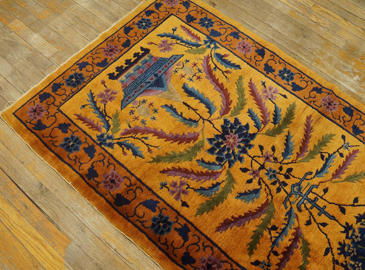 Early 20th Century 1920s Chinese Art Deco Carpet ( 3'' x 5'6'' - 92 x 167 ) For Sale