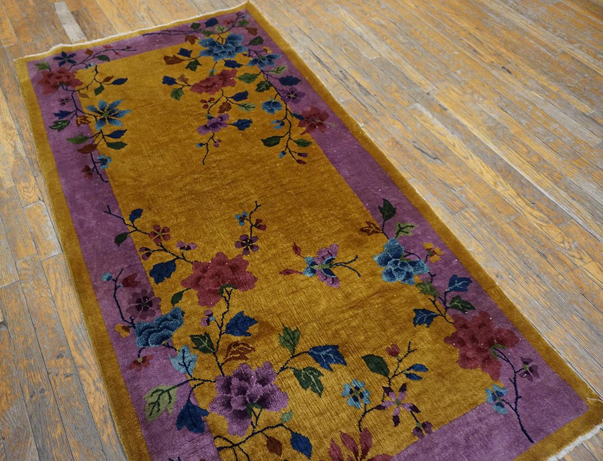 Early 20th Century 1920s Chinese Art Deco Carpet ( 3'1