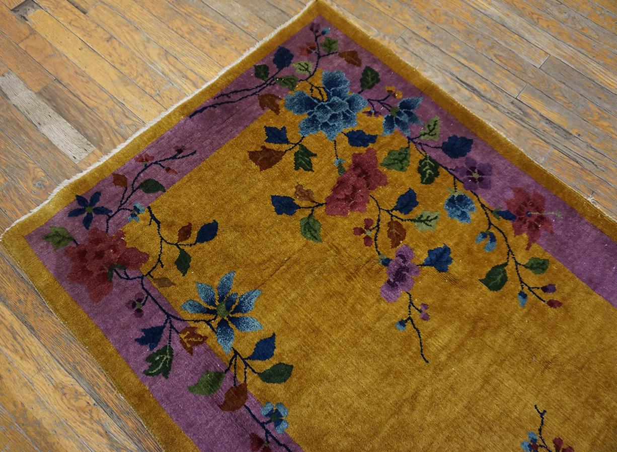 Wool 1920s Chinese Art Deco Carpet ( 3'1
