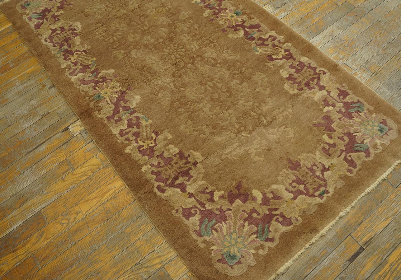 Antique Chinese Art Deco Rug 3' 2'' x 5' 10'' For Sale 4