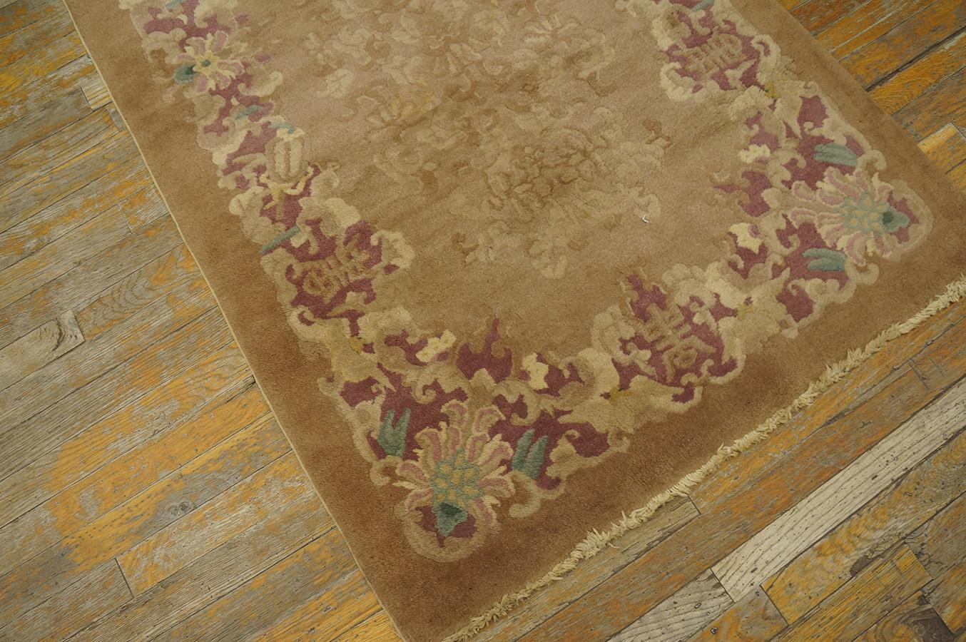 Antique Chinese Art Deco Rug 3' 2'' x 5' 10'' In Good Condition For Sale In New York, NY
