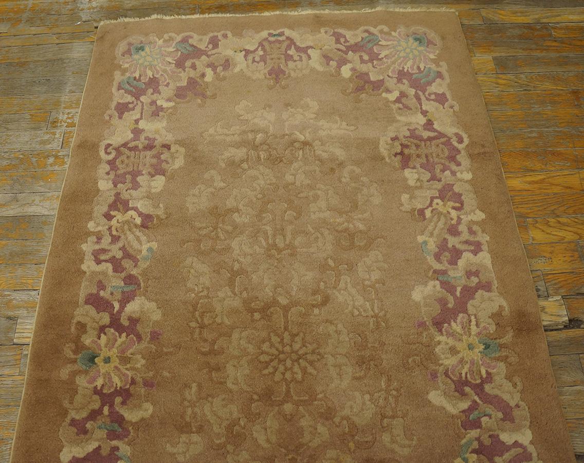 Early 20th Century Antique Chinese Art Deco Rug 3' 2'' x 5' 10'' For Sale