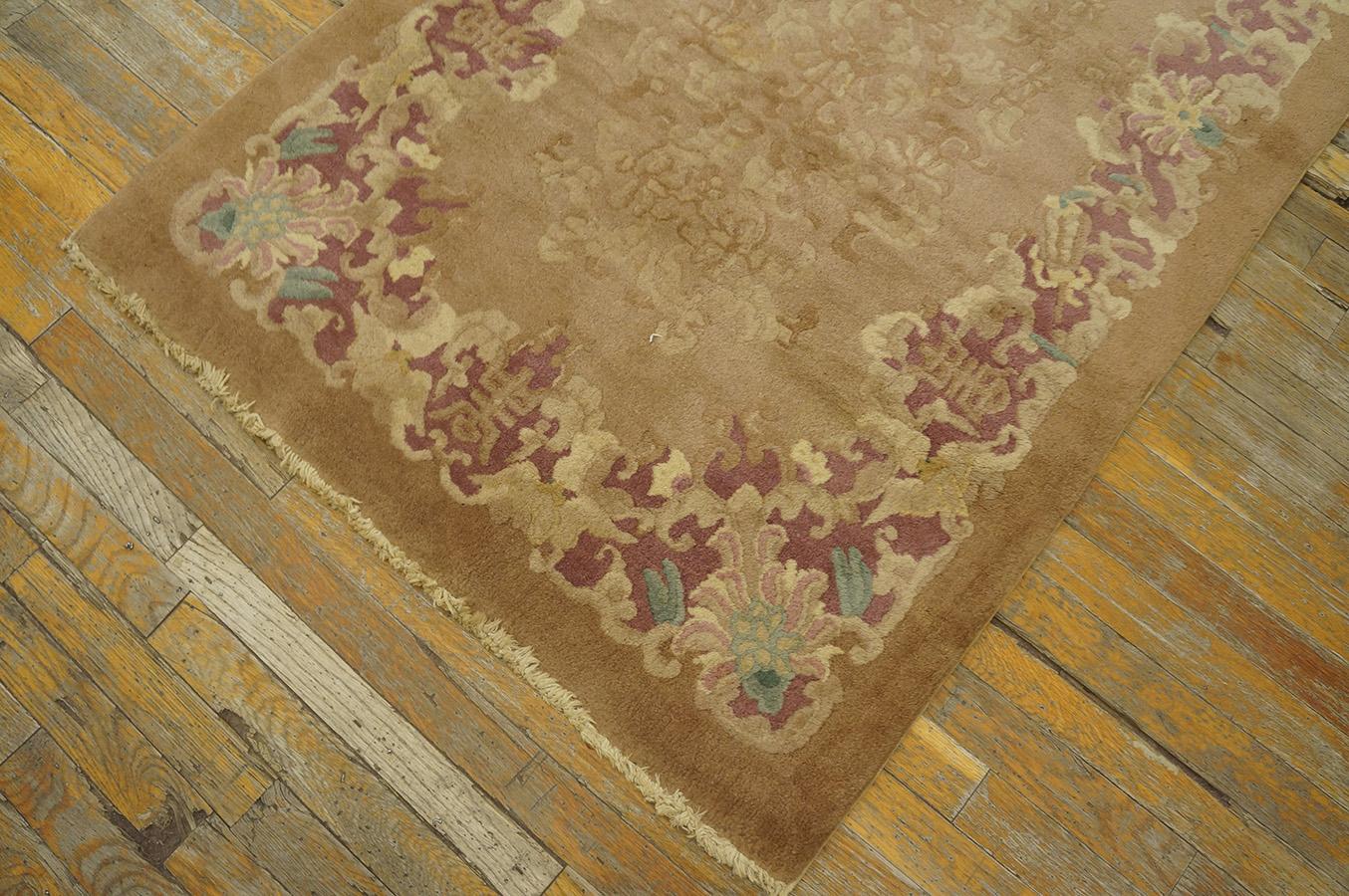 Antique Chinese Art Deco Rug 3' 2'' x 5' 10'' For Sale 1
