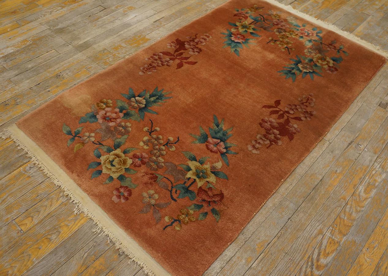 Hand-Knotted 1920s Chinese Art Deco Rug ( 3'2'' X 4' - 96 X 146 ) For Sale