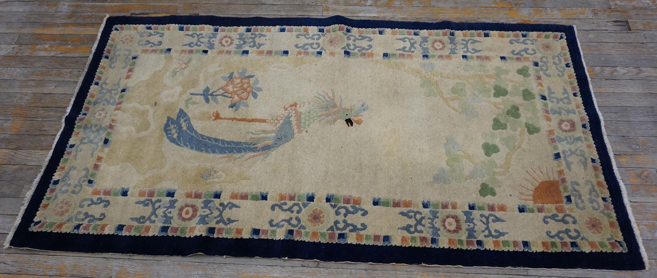 Wool 1930s Chinese Peking Carpet ( 3' x 5'9