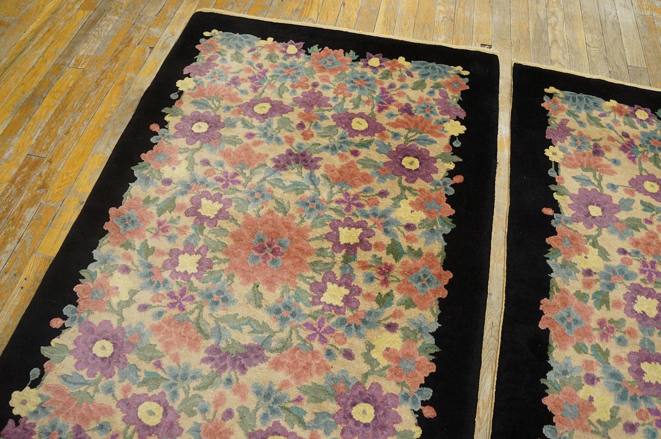 1920s Pair of Chinese Art Deco Rugs by Fette-Li ( 3' x 4'10