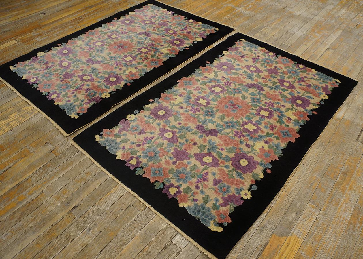 1920s Pair of Chinese Art Deco Rugs by Fette-Li ( 3' x 4'10